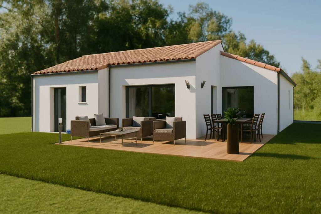Constructeur de maison à Torfou - Maison neuve Ambre Tuile 90 m² à Sèvremoine, projet avec terrain et accompagnement Bâti85