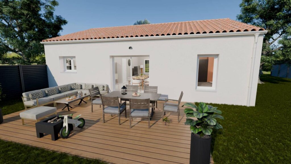 Constructeur de maison aux Moutiers-en-Retz - Maison neuve POP 2 chambres de 71 m² avec jardin exposé SUD aux Moutiers-en-Retz