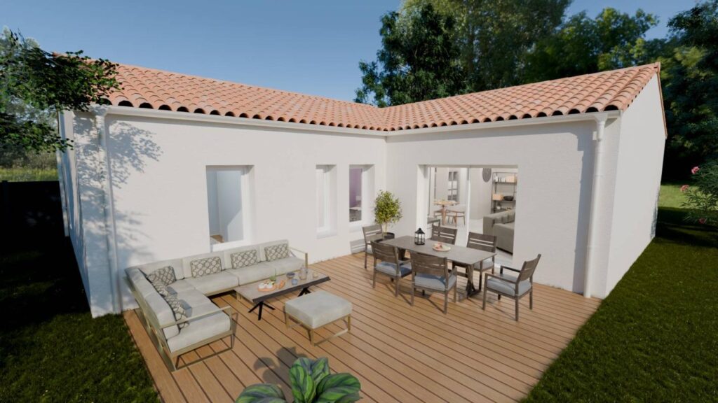 Constructeur de maison à Legé - Maison familiale Fleur de Bruyère de 94,6 m² à Legé – Un cadre idyllique pour votre famille