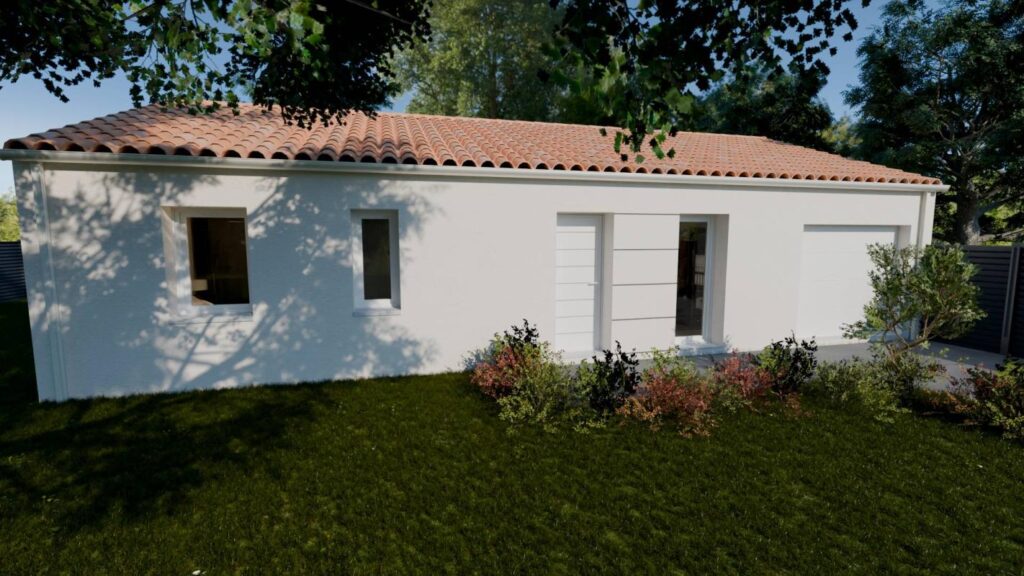 Constructeur de maison au Boupère - Maison AZUR 3ch 80 m² avec garage à Monsireigne, projet terrain + maison