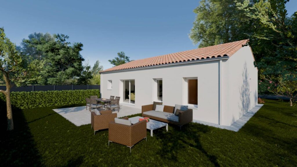Constructeur de maison à Challans - Superbe Maison Optitude de 3 Chambres à Challans – Vivez le confort moderne sur un terrain de 537 m²