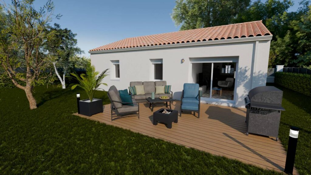 Constructeur de maison à Chaumes-en-Retz - Maison ZEN G PMR 62 m² avec 2 chambres à Chaumes-en-Retz, projet terrain + maison