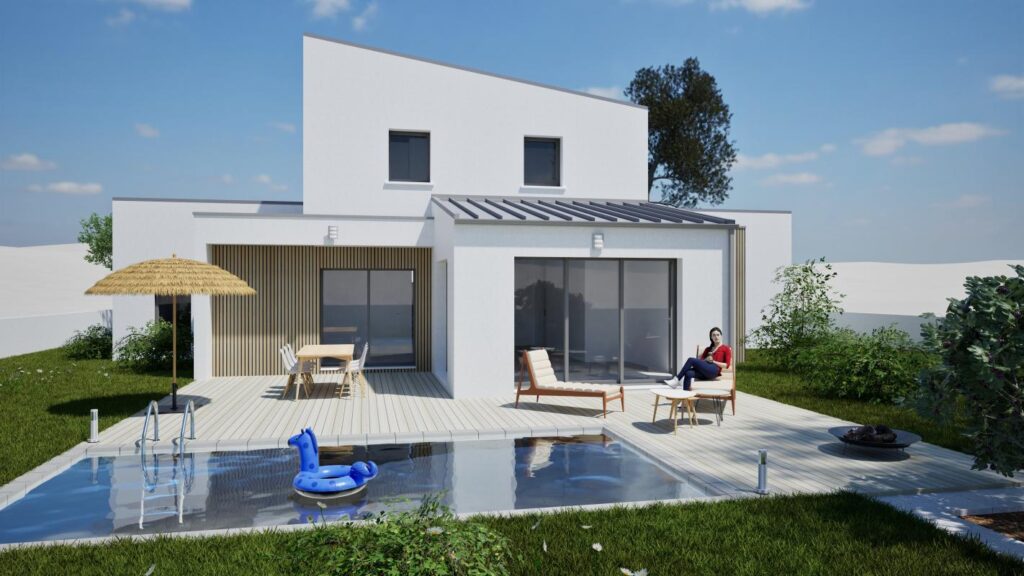Constructeur de maison à Saint-Hilaire-de-Riez - Maison d’exception sur 2 niveaux, avec 4 chambres, bureau suite parentale, Garage à ST HILAIRE DE RIEZ